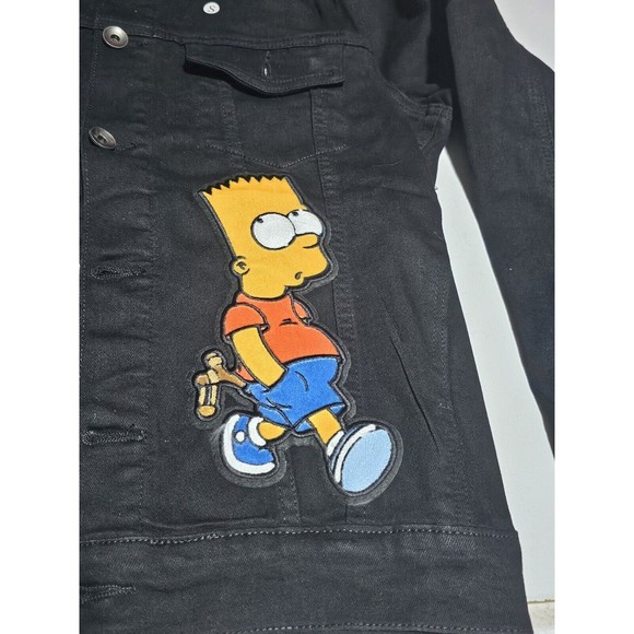 New The Simpson Bart Problem Child Jeans BLACK Jacket Vintage Look  Small Adult - Picture 10 of 11